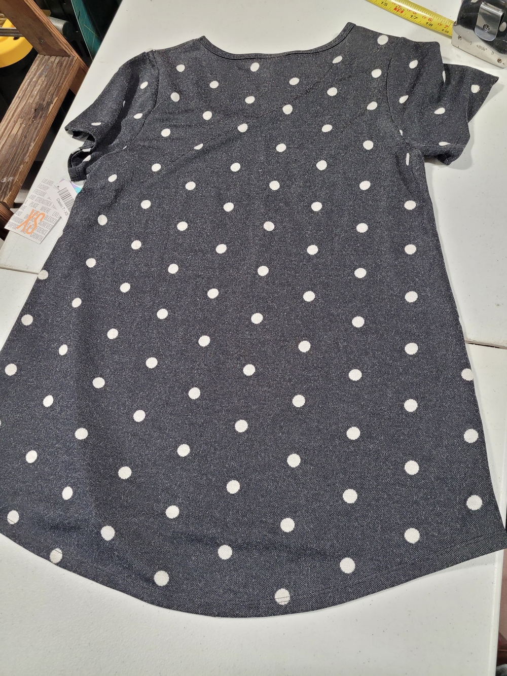 LuLaRoe Black Polka Dot Short Sleeve Top - Picture 3 of 3